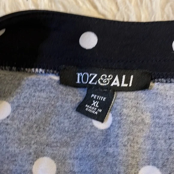 Roz & Ali cap sleeve polka dot cinch waist midi dress - Picture 6 of 7